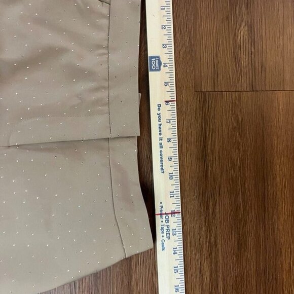 Rachel Zoe Rhinestone Dot Slim Pants Camel Tan Size 4 Sparkle Embellished Glam - Picture 15 of 16